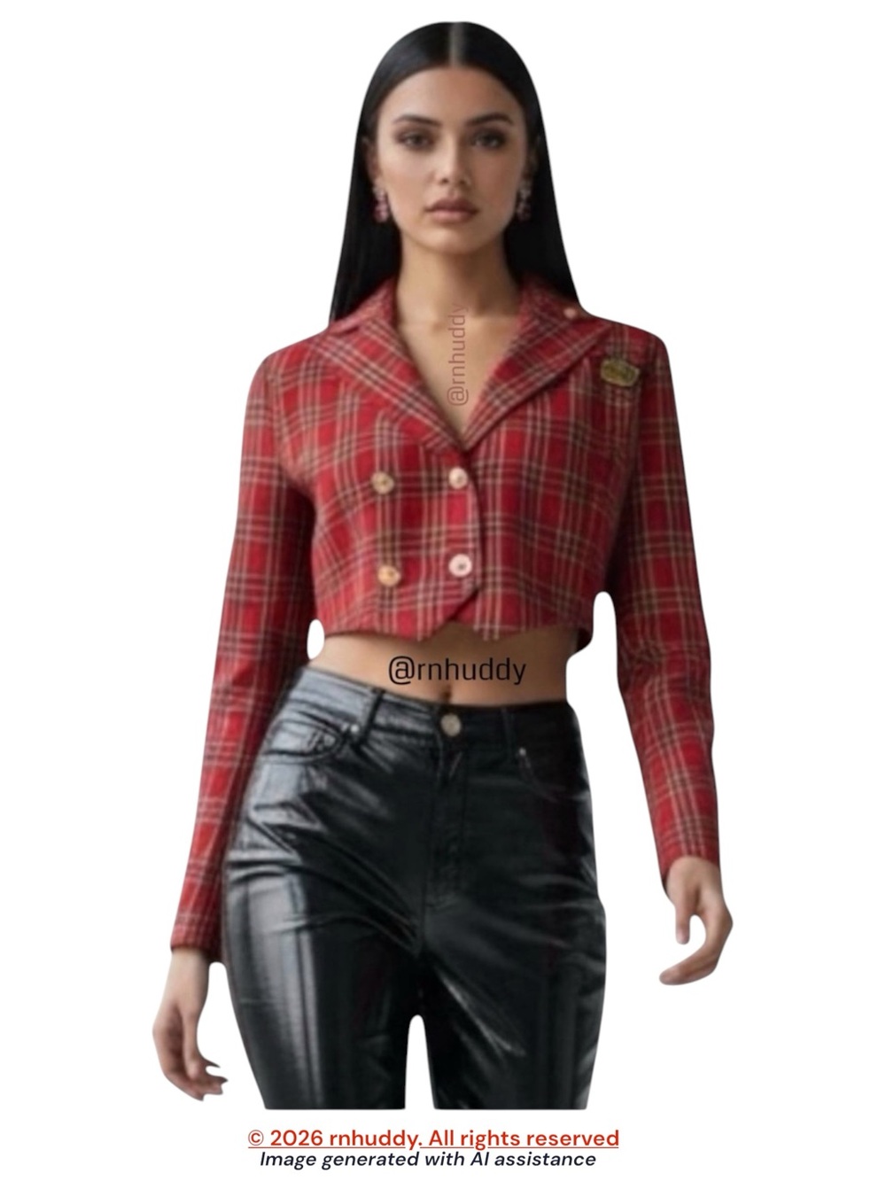 Akira S red tartan plaid blazer